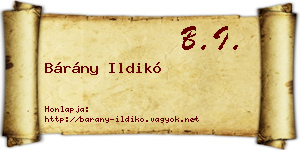 Bárány Ildikó névjegykártya