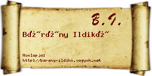 Bárány Ildikó névjegykártya